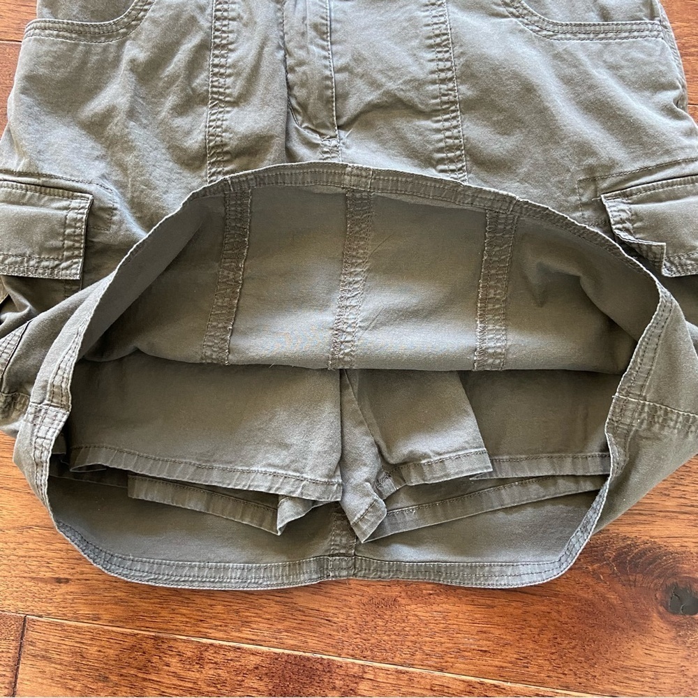 Y2K Jessica Olive Green Cargo Mini Skirt with Shorts - Picture 4 of 8
